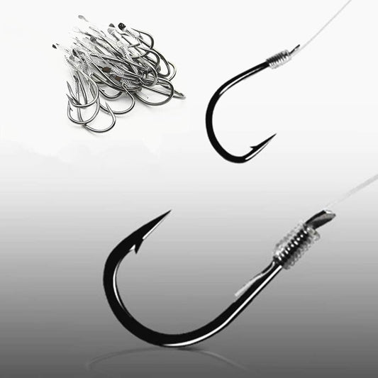 Pre Snelled Barbed Fishing Hooks